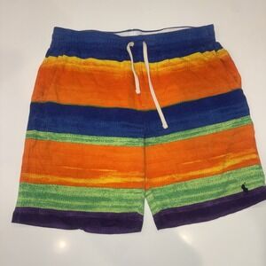 Polo Ralph Lauren multi color elastic waist beach shorts sz S cotton Spa Terry